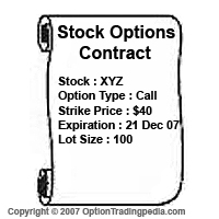 Typical Stock Options Contract
